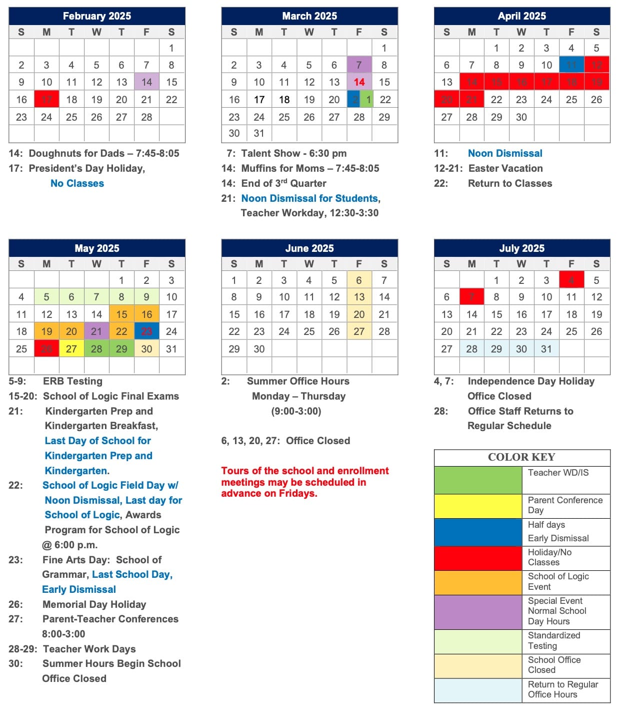 School Calendar 2